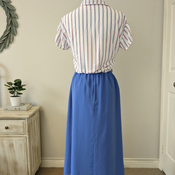 Vintage EATON Periwinkle/Lavender Midi Skirt – Size 6/8 - Picture 3 of 7